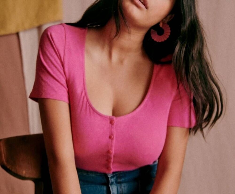 Sezane Milo T-shirt In Magnolia Pink Sz XL